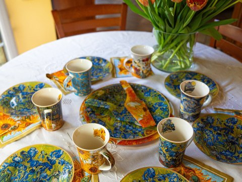 Komplet patera i 6 talerzyków - Van Gogh, Irysy