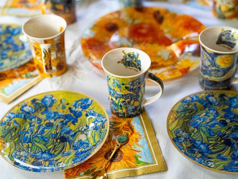 Komplet patera i 6 talerzyków - Van Gogh, Irysy