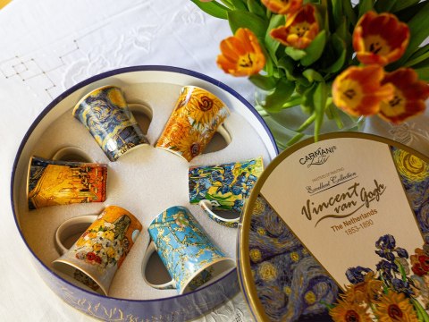 Komplet 6 kubków PREMIUM VAN GOGH - Porcelana w eleganckim pudełky