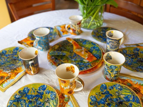 Komplet 6 kubków PREMIUM VAN GOGH - Porcelana w eleganckim pudełky