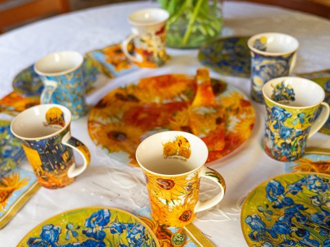 Komplet 6 kubków PREMIUM VAN GOGH - Porcelana w eleganckim pudełky
