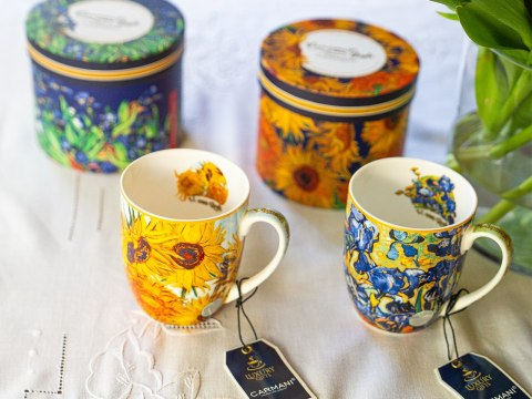 Kubek w pięknym pudełku - Van Gogh, Słoneczniki