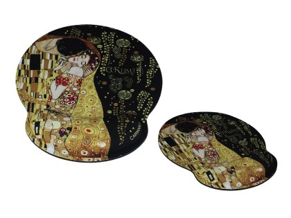 Podkładka pod myszkę z poduszką na nadgarstek - G. Klimt, Pocałunek (CARMANI)
