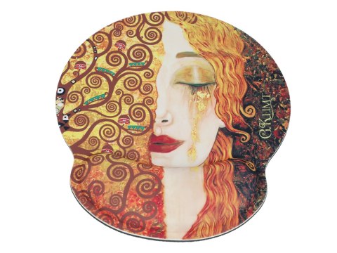 Podkładka pod myszkę z poduszką na nadgarstek - G. Klimt, Złote łzy