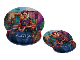 Podkładka pod myszkę z poduszką na nadgarstek - inspirowana malarstwem F. Kahlo