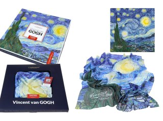 Apaszka Szal ze szlachetnej tkaniny - Van Gogh, Gwiaździsta Noc (CARMANI)