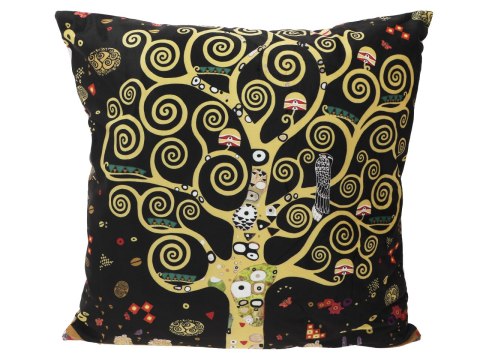 Poduszka z wypełnieniem/suwak - G. Klimt, Drzewo życia(białe/czarne tło) (CARMANI)