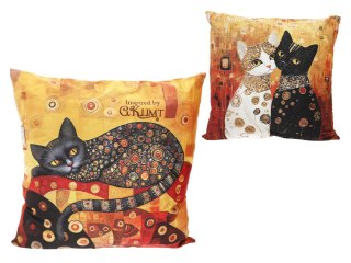 Poduszka z wypełnieniem/suwak - Koci świat (CARMANI)