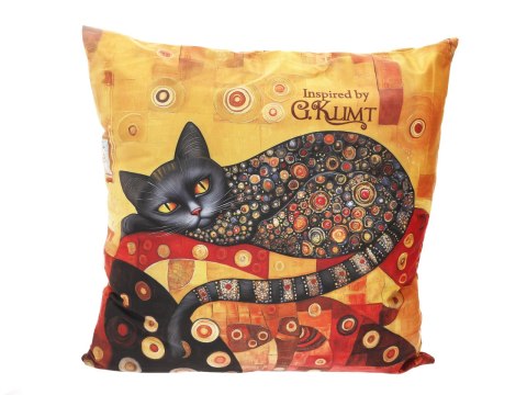 Poduszka z wypełnieniem/suwak - Koci świat (CARMANI)