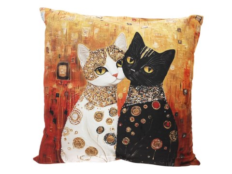 Poduszka z wypełnieniem/suwak - Koci świat (CARMANI)