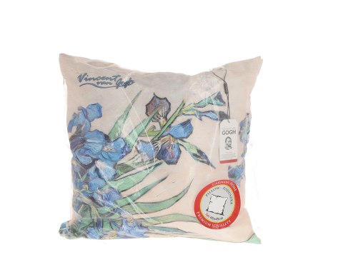 Poduszka z wypełnieniem/suwak - V. van Gogh, Irysy (kremowe tło) (CARMANI)