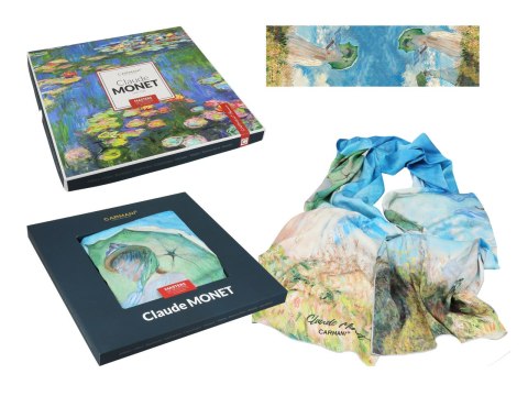 Apaszka Szal ze szlachetnej tkaniny - C. Monet, Kobieta z parasolem (CARMANI)