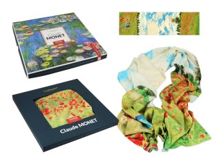 Apaszka Szal ze szlachetnej tkaniny - C. Monet, Pole maków (CARMANI)