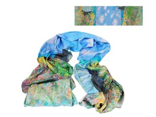 Apaszka Szal ze szlachetnej tkaniny - C. Monet, Spacer po klifie w Pourville (CARMANI)