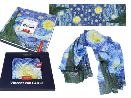 Apaszka Szal ze szlachetnej tkaniny - V. van Gogh, Gwiaździsta Noc (CARMANI)