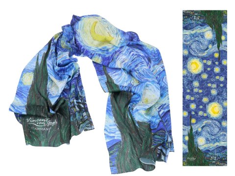 Apaszka Szal ze szlachetnej tkaniny - V. van Gogh, Gwiaździsta Noc (CARMANI)