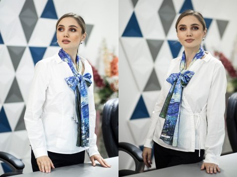 Apaszka Szal ze szlachetnej tkaniny - V. van Gogh, Gwiaździsta Noc (CARMANI)