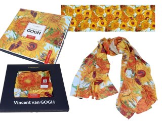 Apaszka Szal ze szlachetnej tkaniny - Van Gogh, Słoneczniki