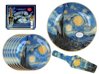 Komplet patera i 6 talerzyków - Van Gogh, Gwiaździsta Noc