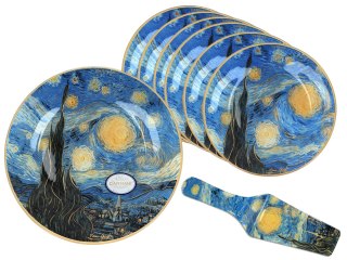 Komplet patera i 6 talerzyków - Van Gogh, Gwiaździsta Noc