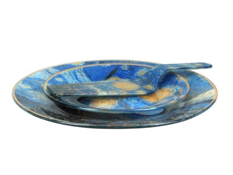 Komplet patera i 6 talerzyków - Van Gogh, Gwiaździsta Noc