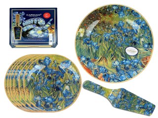 Komplet patera i 6 talerzyków - Van Gogh, Irysy