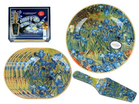 Komplet patera i 6 talerzyków - Van Gogh, Irysy