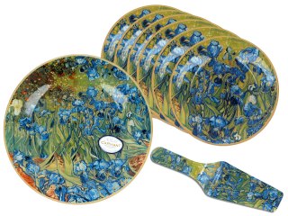 Komplet patera i 6 talerzyków - Van Gogh, Irysy