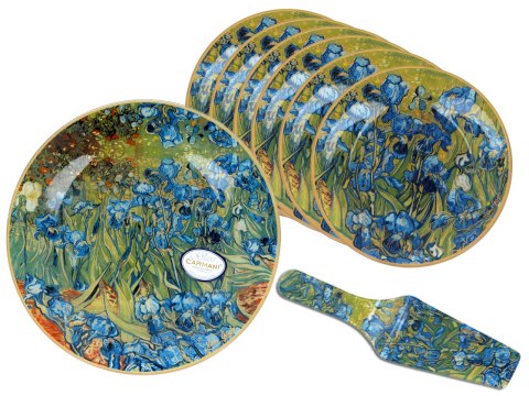 Komplet patera i 6 talerzyków - Van Gogh, Irysy