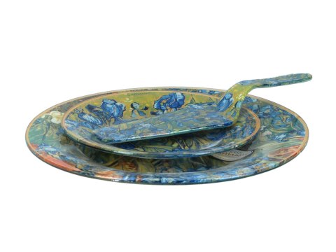 Komplet patera i 6 talerzyków - Van Gogh, Irysy