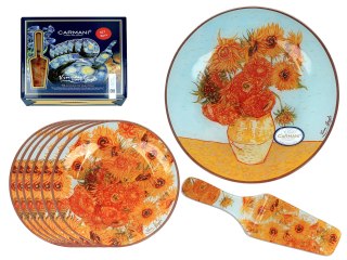 Komplet patera i 6 talerzyków - Van Gogh, Słoneczniki