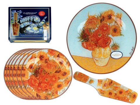 Komplet patera i 6 talerzyków - Van Gogh, Słoneczniki