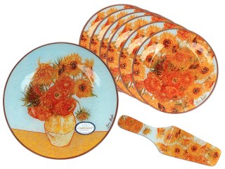 Komplet patera i 6 talerzyków - Van Gogh, Słoneczniki
