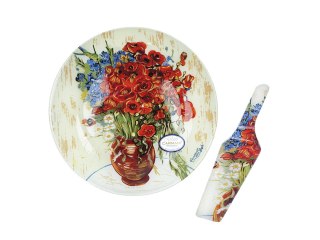 Talerz dekoracyjny z łopatką - Van Gogh, Maki w wazonie