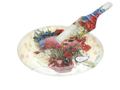 Talerz dekoracyjny z łopatką - Van Gogh, Maki w wazonie