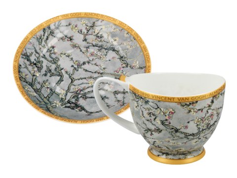 Filiżanka duża PREMIUM - Van Gogh, Kwitnący Migdałowiec - Porcelana w eleganckim kuferku