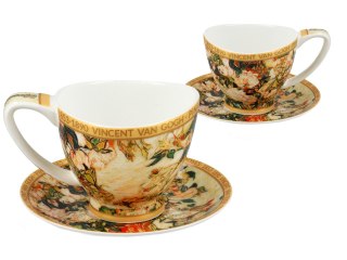 Filiżanka duża PREMIUM - Van Gogh, Wazon z różami - Porcelana w eleganckim kuferku