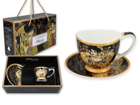 Filiżanka espresso PREMIUM - Klimt, Adela - Porcelana w eleganckim kuferku