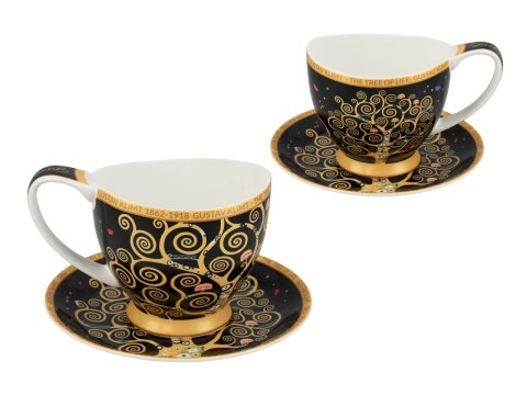 Filiżanka espresso PREMIUM - Klimt, Drzewo życia - Porcelana w eleganckim kuferku