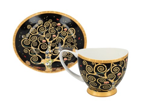 Filiżanka espresso PREMIUM - Klimt, Drzewo życia - Porcelana w eleganckim kuferku