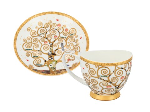 Filiżanka espresso PREMIUM - Klimt, Drzewo życia - Porcelana w eleganckim kuferku