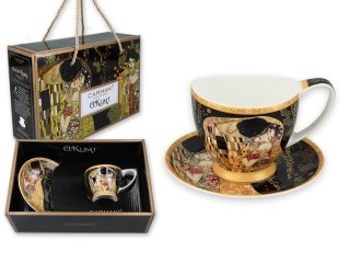 Filiżanka espresso PREMIUM - Klimt, Pocałunek - Porcelana w eleganckim kuferku