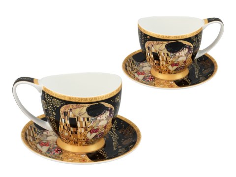 Filiżanka espresso PREMIUM - Klimt, Pocałunek - Porcelana w eleganckim kuferku