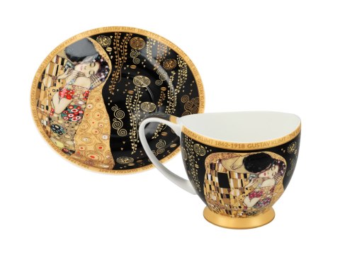 Filiżanka espresso PREMIUM - Klimt, Pocałunek - Porcelana w eleganckim kuferku