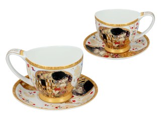 Filiżanka espresso PREMIUM - Klimt, Pocałunek - Porcelana w eleganckim kuferku