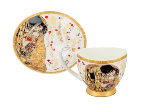 Filiżanka espresso PREMIUM - Klimt, Pocałunek - Porcelana w eleganckim kuferku