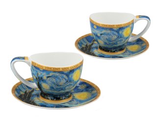Filiżanka espresso PREMIUM - Van Gogh, Gwiaździsta Noc - Porcelana w eleganckim kuferku