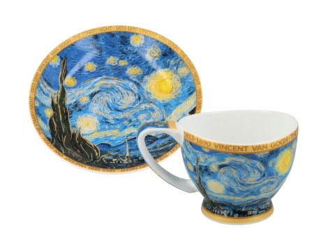 Filiżanka espresso PREMIUM - Van Gogh, Gwiaździsta Noc - Porcelana w eleganckim kuferku