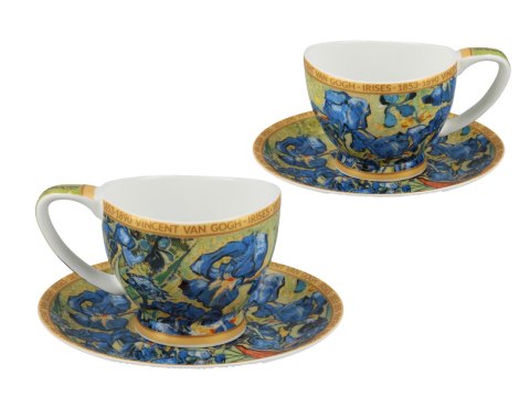 Filiżanka espresso PREMIUM - Van Gogh, Irysy - Porcelana w eleganckim kuferku