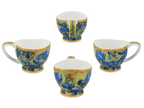 Filiżanka espresso PREMIUM - Van Gogh, Irysy - Porcelana w eleganckim kuferku